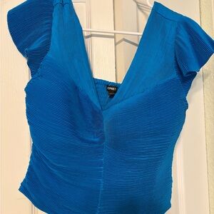 Express Women's Vibrant Blue V-Neck Blouse